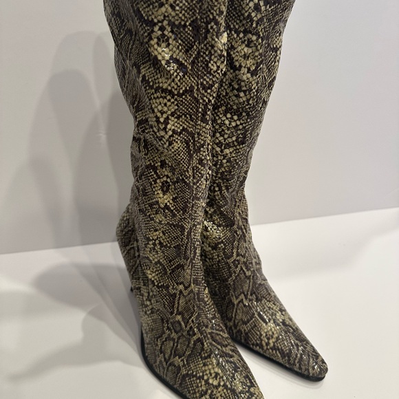 Italian Leather Snake Print Boots | Genuine Leather | Size 36 - Picture 6 of 8